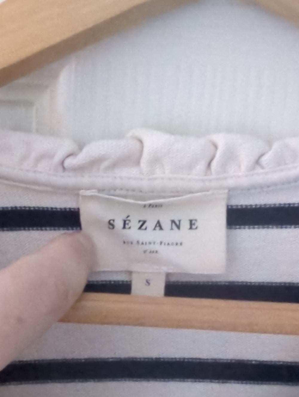 Sezane Gaël Marinière Ecru / Navy - Size S - Picture 3 of 4